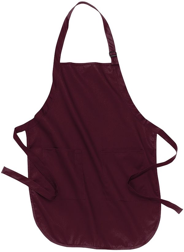 Am image of a Custom Port Authority Full Length Apron with Pockets in Maroon!