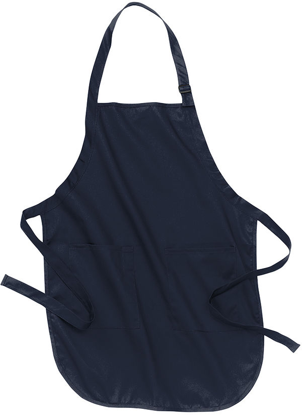 Am image of a Custom Port Authority Full Length Apron with Pockets in Navy!