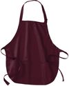Am image of a Custom Port Authority Medium Length Apron with Pouch Pockets in Maroon!