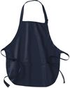 Am image of a Custom Port Authority Medium Length Apron with Pouch Pockets in Navy!