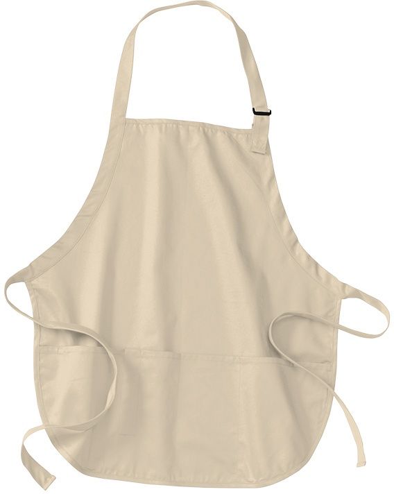 Port Authority Medium Length Apron with Pouch Pockets in Stone