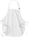 Am image of a Custom Port Authority Medium Length Apron with Pouch Pockets in White!