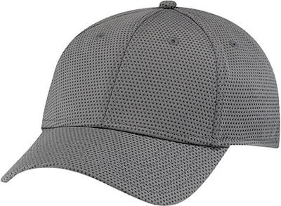 Am image of a Custom AJM Deluxe Performance Polyester Fused Mesh Cap in Charcoal!