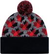 An image of a Custom Acrylic Cuff Toque Maple Leaf in Black/Slate/Red!