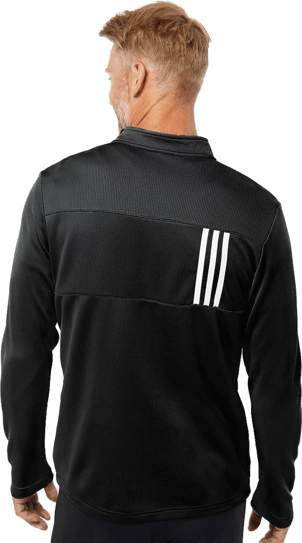 An image of a Custom Adidas 3 Stripes Double Knit Quarter Zip Pullover!