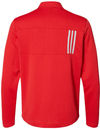 An image of a Custom Adidas 3 Stripes Double Knit Quarter Zip Pullover in Team Collegiate Red!