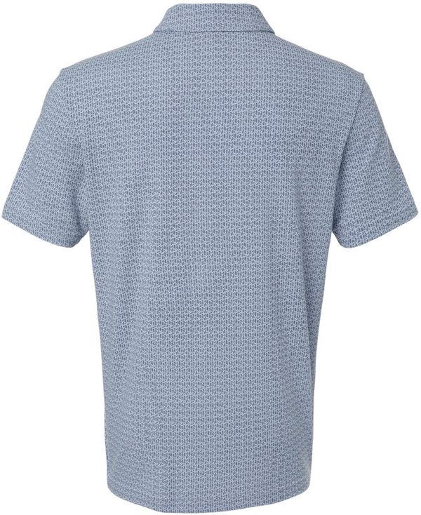 An image of a Custom Adidas Mens Blended Printed Polo in Blue Dawn Melange!