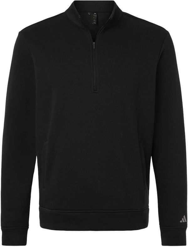An image of a Custom Adidas Mens Elevated Fleece QuarterZip Pullover in Black!
