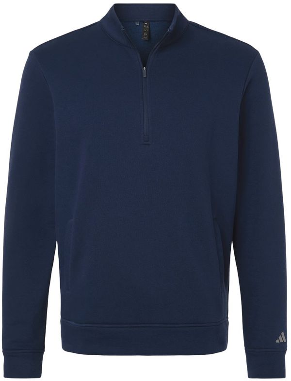 An image of a Custom Adidas Mens Elevated Fleece QuarterZip Pullover in Collegiate Navy!