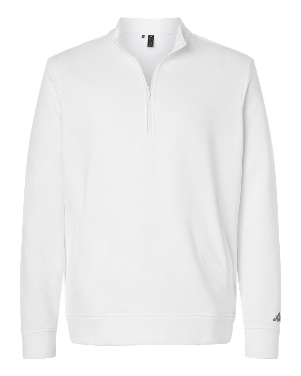 Adidas Mens Elevated Fleece QuarterZip Pullover in Core White