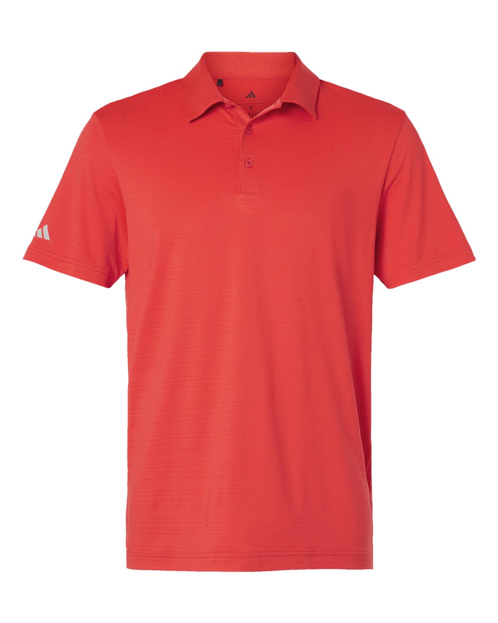 Adidas Mens Textured Stripe Polo in Bright Red