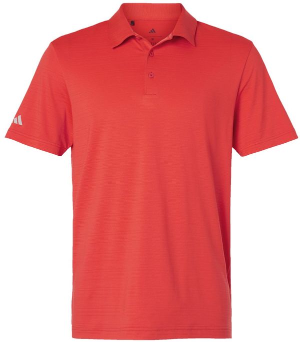 An image of a Custom Adidas Mens Textured Stripe Polo in Bright Red!