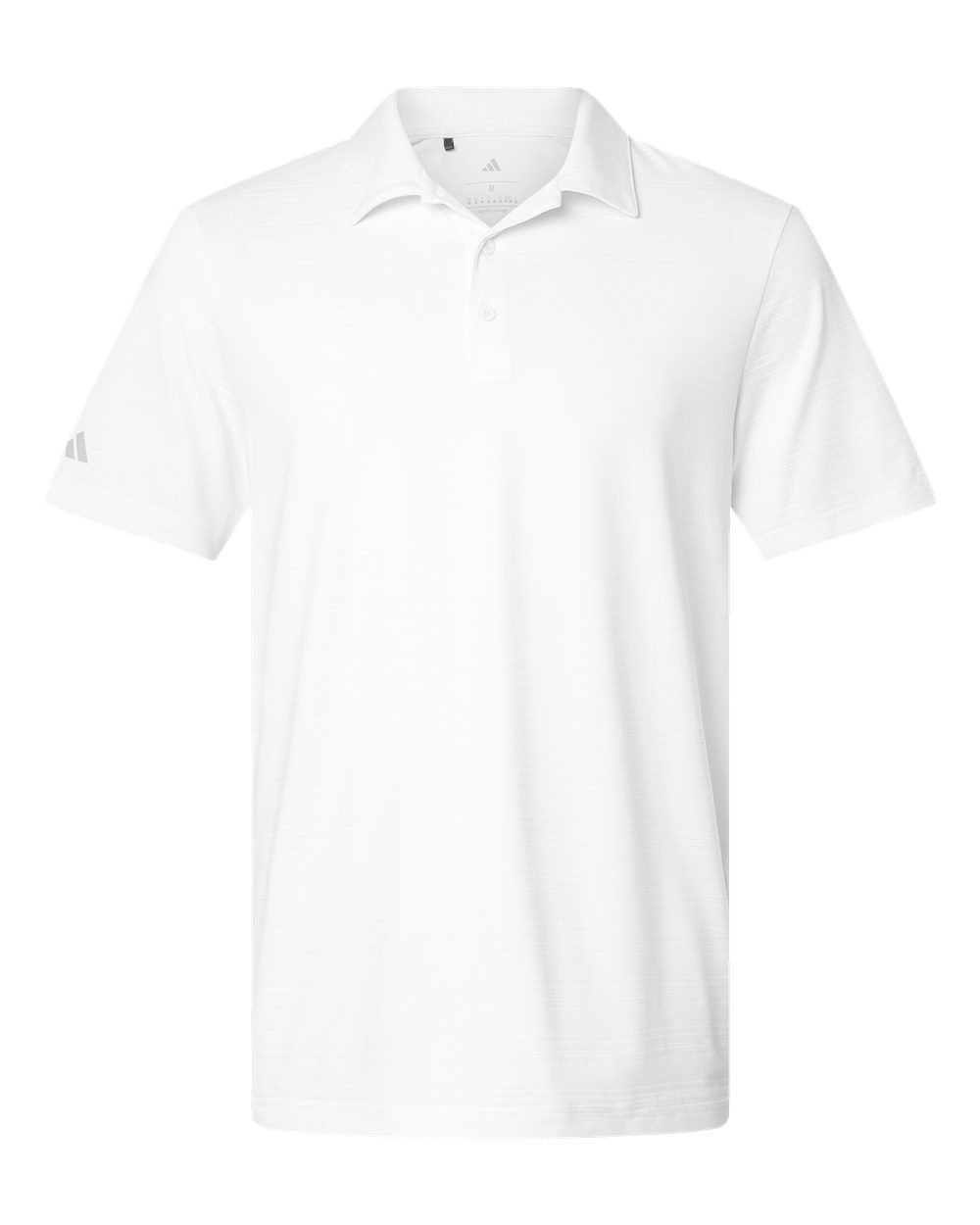 Adidas Mens Textured Stripe Polo in White