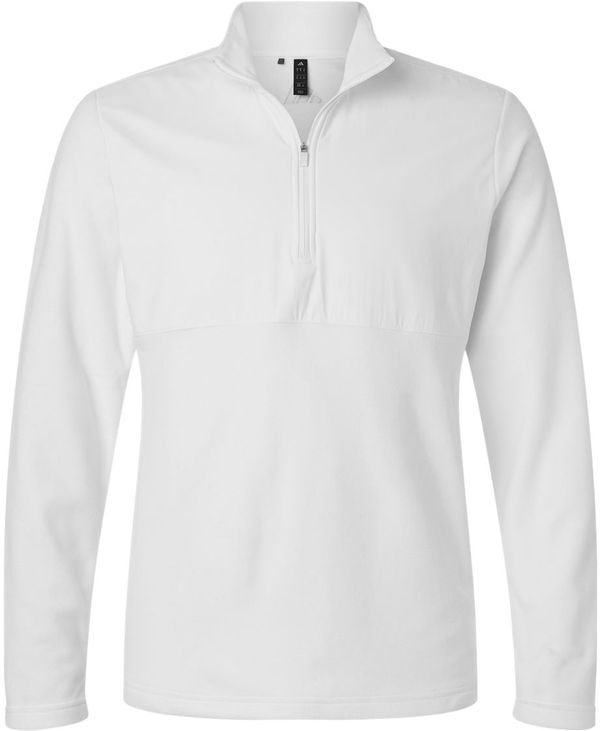 Am image of a Custom Adidas Mens Ultimate Cozy Quarter Zip Pullover in White!