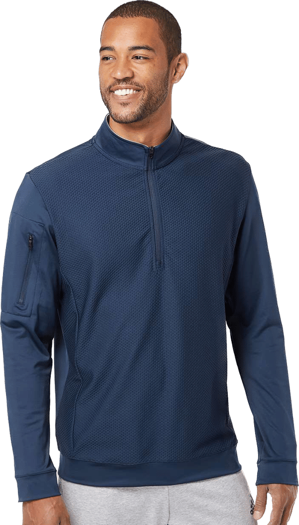 An image of a Custom Adidas Performance Textured Quarter Zip Pullover!