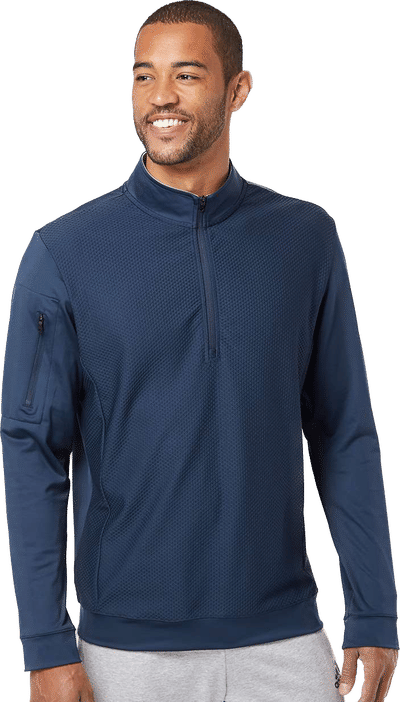 An image of a Custom Adidas Performance Textured Quarter Zip Pullover!