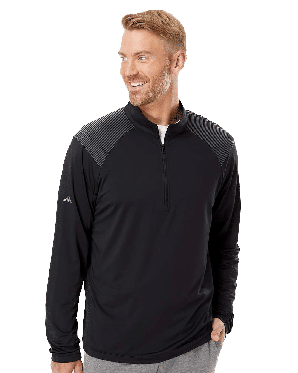 Adidas Shoulder Stripe Quarter Zip Pullover