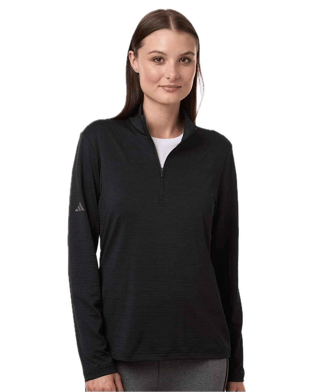 Adidas Women's Textured Stripe Quarter Zip Pullover