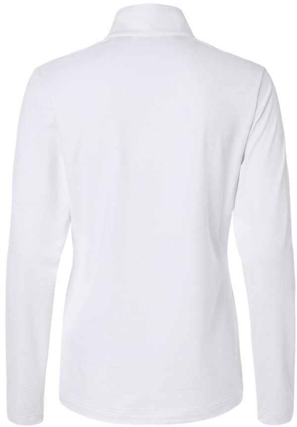 Am image of a Custom Adidas Women's Textured Stripe Quarter Zip Pullover in White!