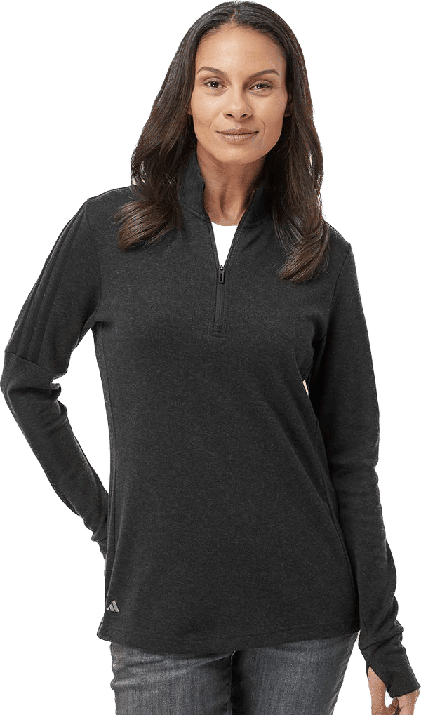An image of a Custom Adidas Womens 3 Stripes Quarter Zip Sweater!
