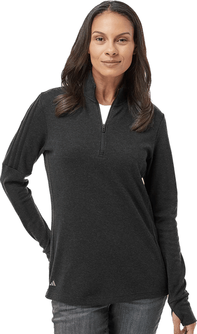 An image of a Custom Adidas Womens 3 Stripes Quarter Zip Sweater!