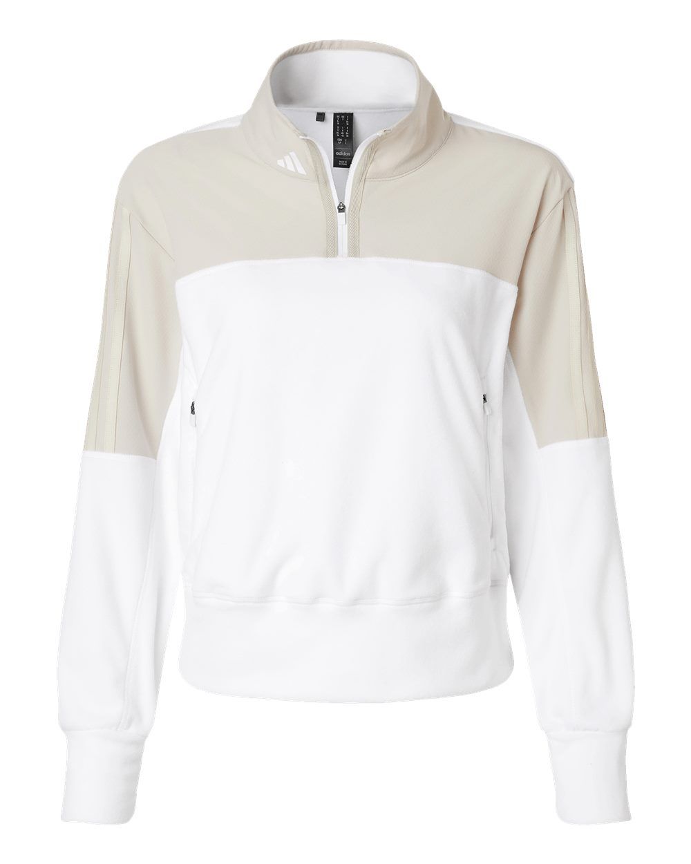 Adidas Womens Fleece Quarter Zip Pullover in Alumina