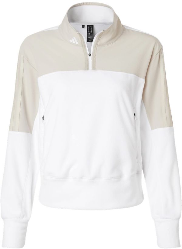 An image of a Custom Adidas Womens Fleece Quarter Zip Pullover in Alumina!