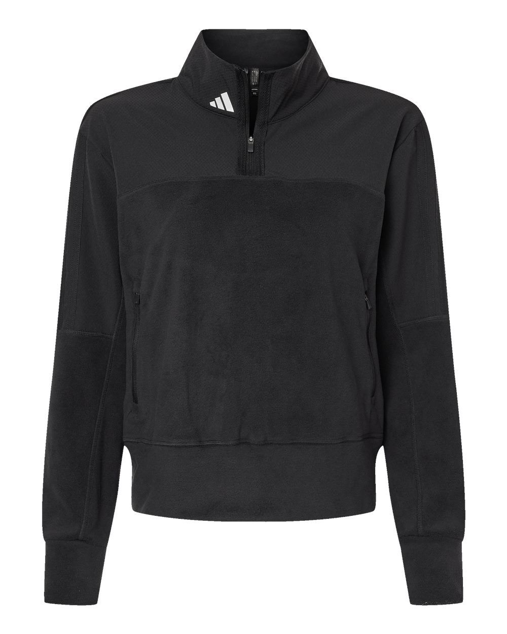 Adidas Womens Fleece Quarter Zip Pullover in Black