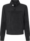 An image of a Custom Adidas Womens Fleece Quarter Zip Pullover in Black!