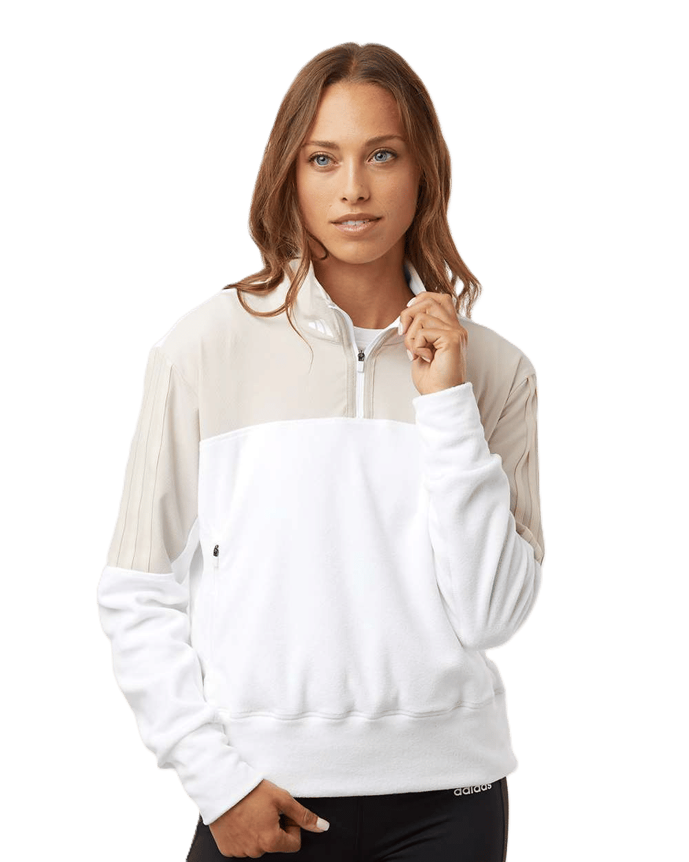 Adidas Womens Fleece Quarter Zip Pullover