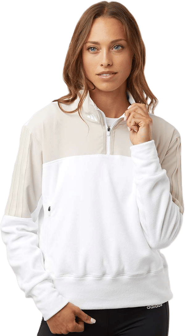 An image of a Custom Adidas Womens Fleece Quarter Zip Pullover!