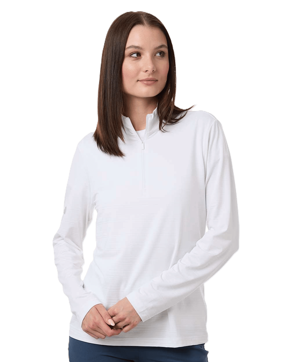 Adidas Womens Textured Stripe Quarter Zip Pullover