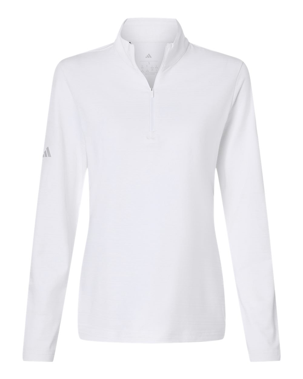 Adidas Womens Textured Stripe Quarter Zip Pullover in White
