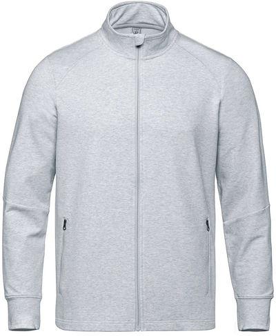 Am image of a Custom Adventurer Adult French Terry Performance Full Zip Sweatshirt in Athletic Heather Grey!