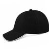 An image of a Custom AJM Brushed Cotton Drill Sandwich Bill Cap in Black/White!