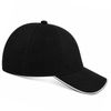 An image of a Custom AJM Brushed Cotton Drill Sandwich Bill Cap in Black/White!