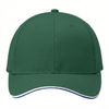 An image of a Custom AJM Brushed Cotton Drill Sandwich Bill Cap in Forest Green/White!