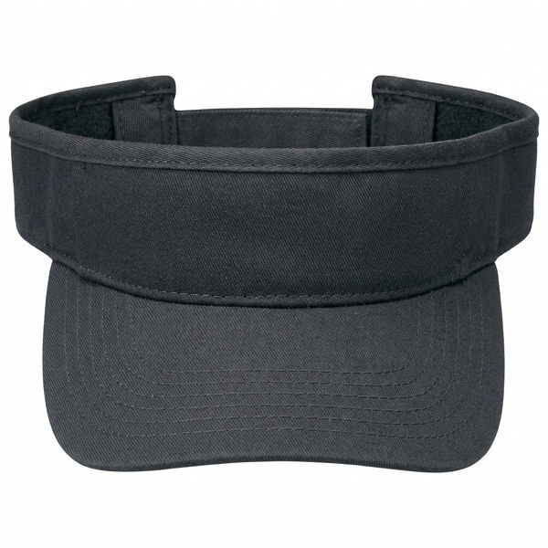 An image of a Custom AJM Deluxe Blended Chino Twill Visor in Black!