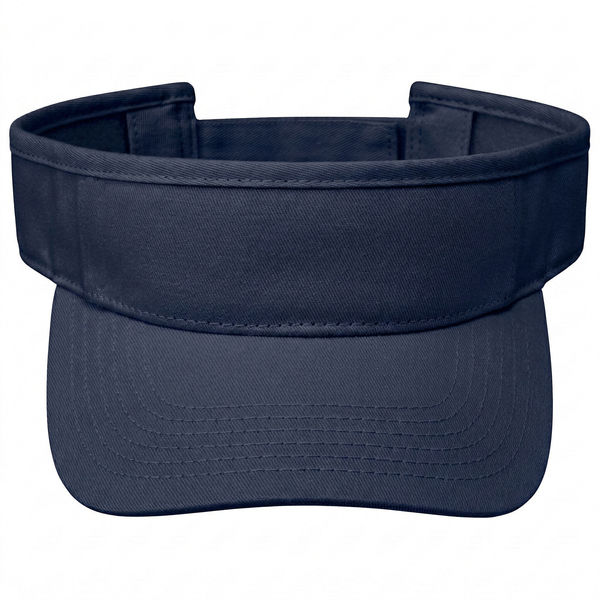 An image of a Custom AJM Deluxe Blended Chino Twill Visor in Navy!