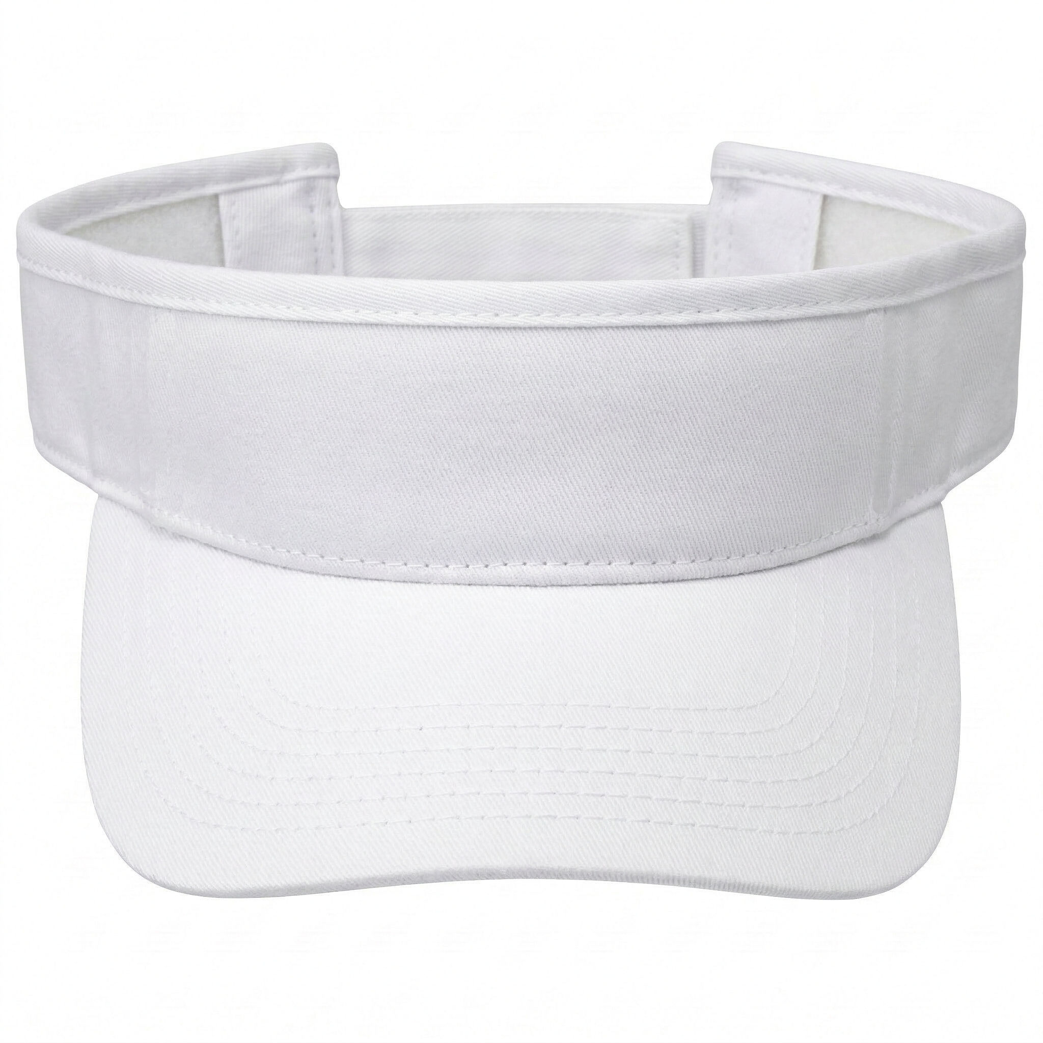 AJM Deluxe Blended Chino Twill Visor in White