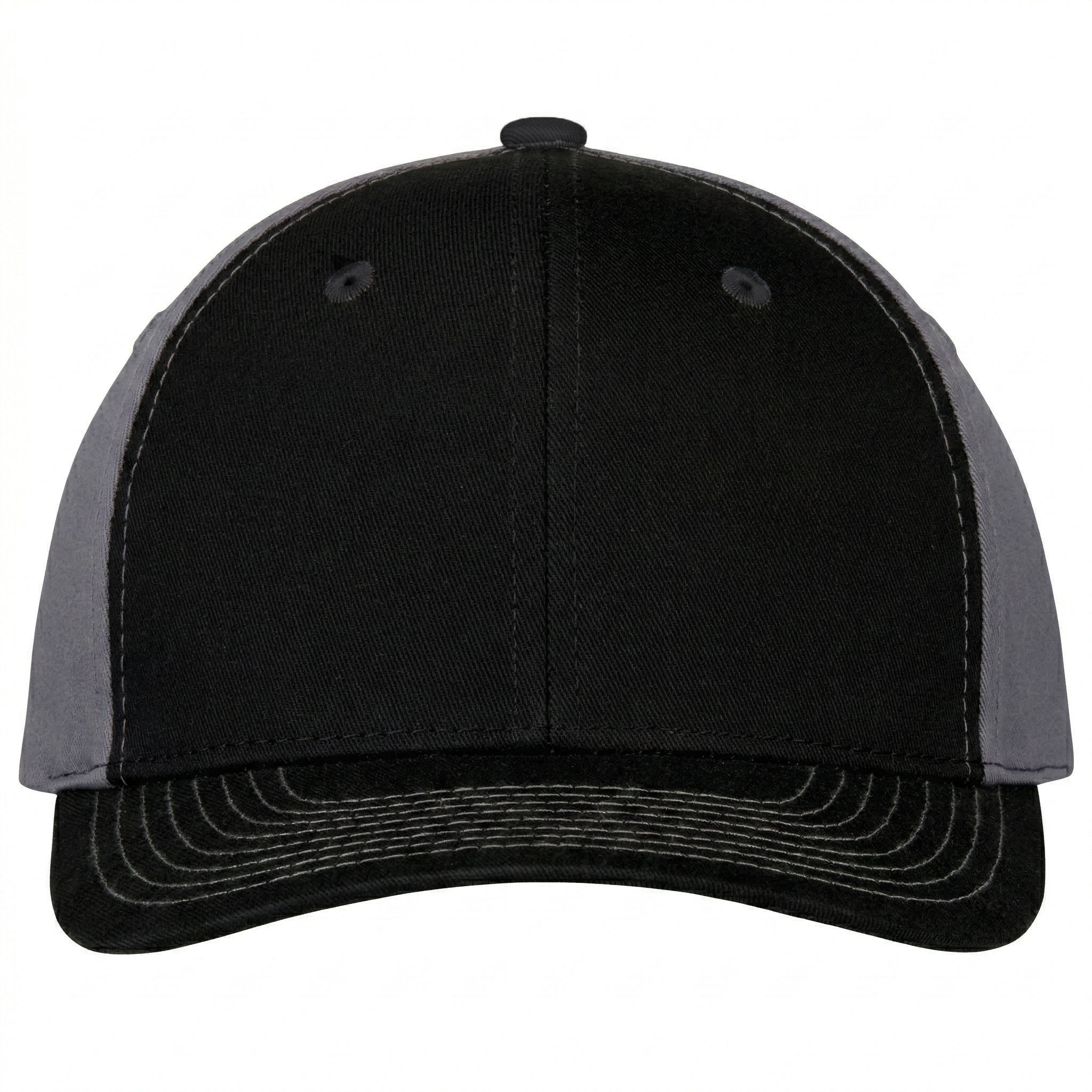 AJM Deluxe Chino Twill Cap in Black/Black/Charcoal