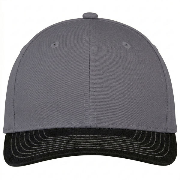 An image of a Custom AJM Deluxe Chino Twill Cap in Black/Charcoal/Charcoal!