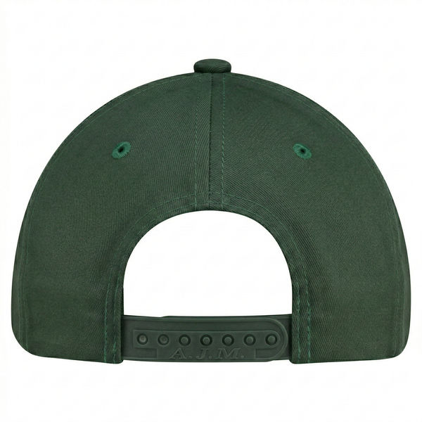 An image of a Custom AJM Deluxe Chino Twill Cap in Black Forest!