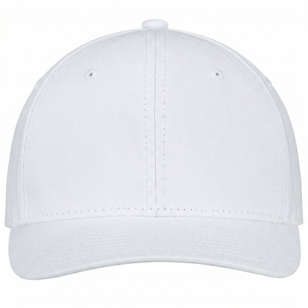 An image of a Custom AJM Deluxe Chino Twill Cap in White!