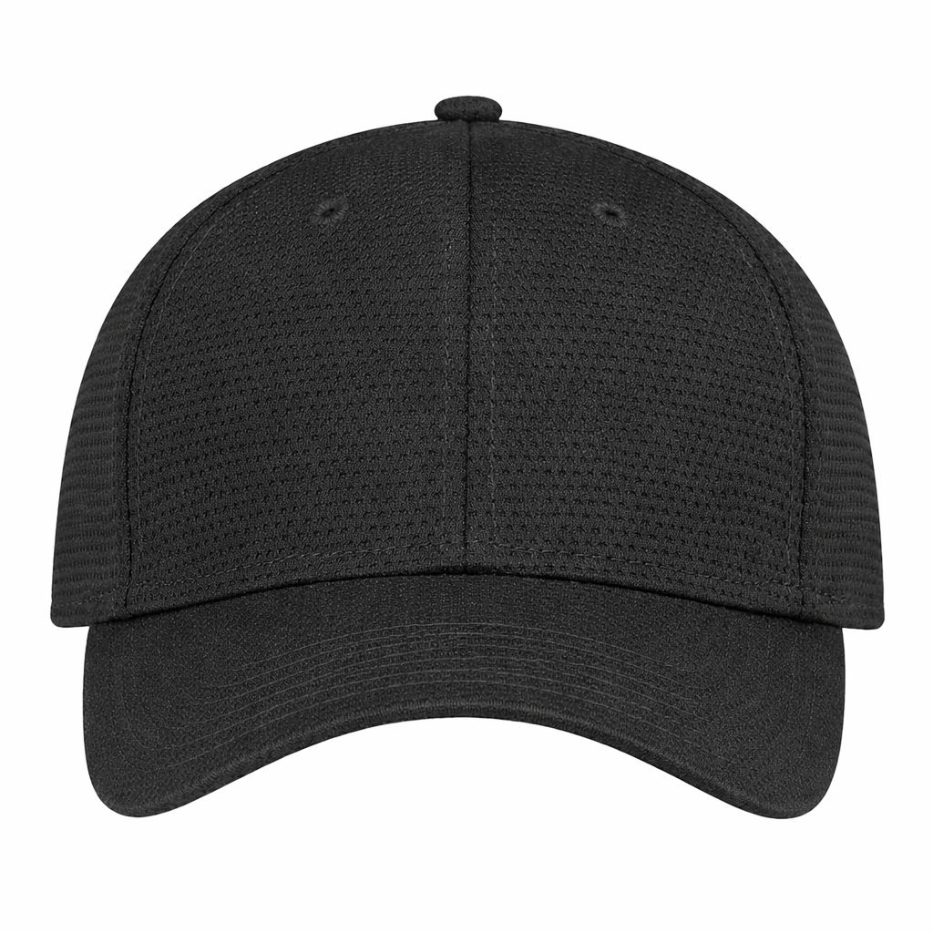AJM Deluxe Performance Polyester Fused Mesh Cap in Black