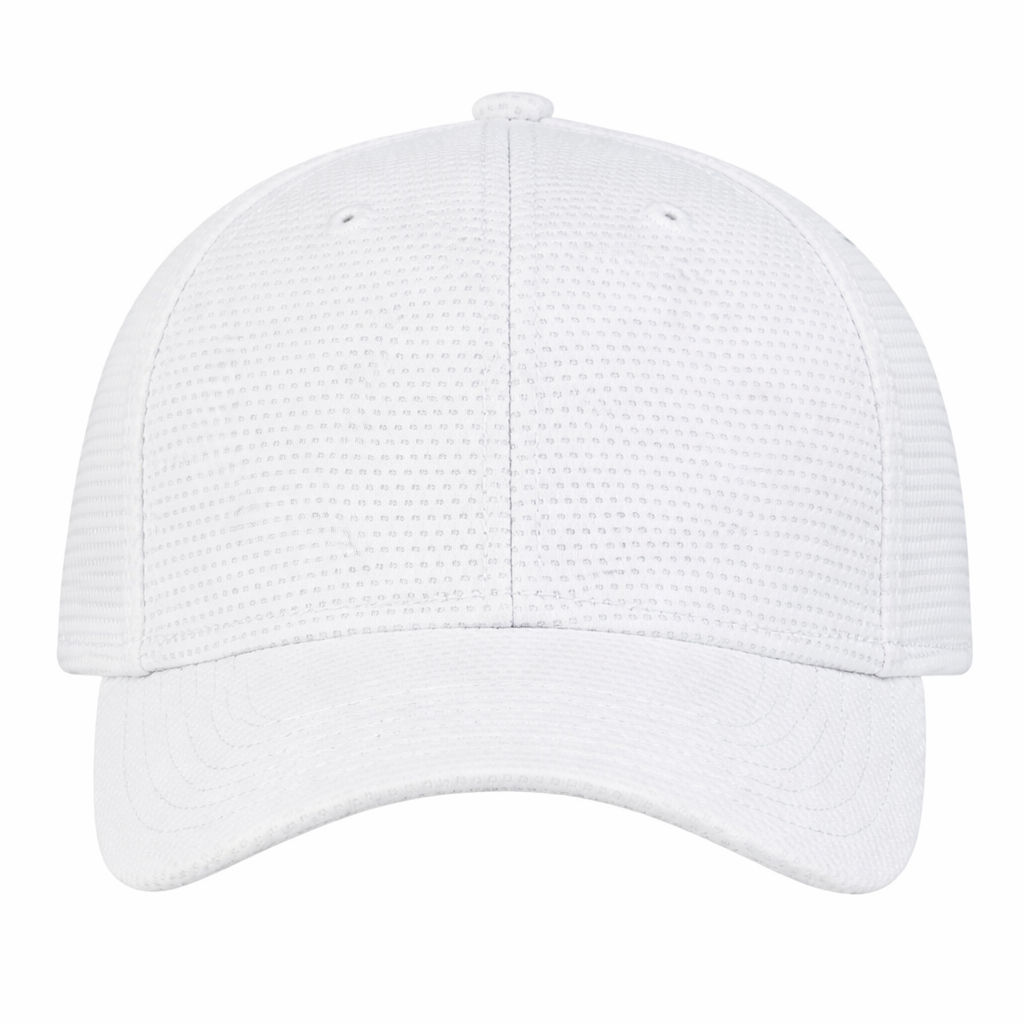 AJM Deluxe Performance Polyester Fused Mesh Cap in White