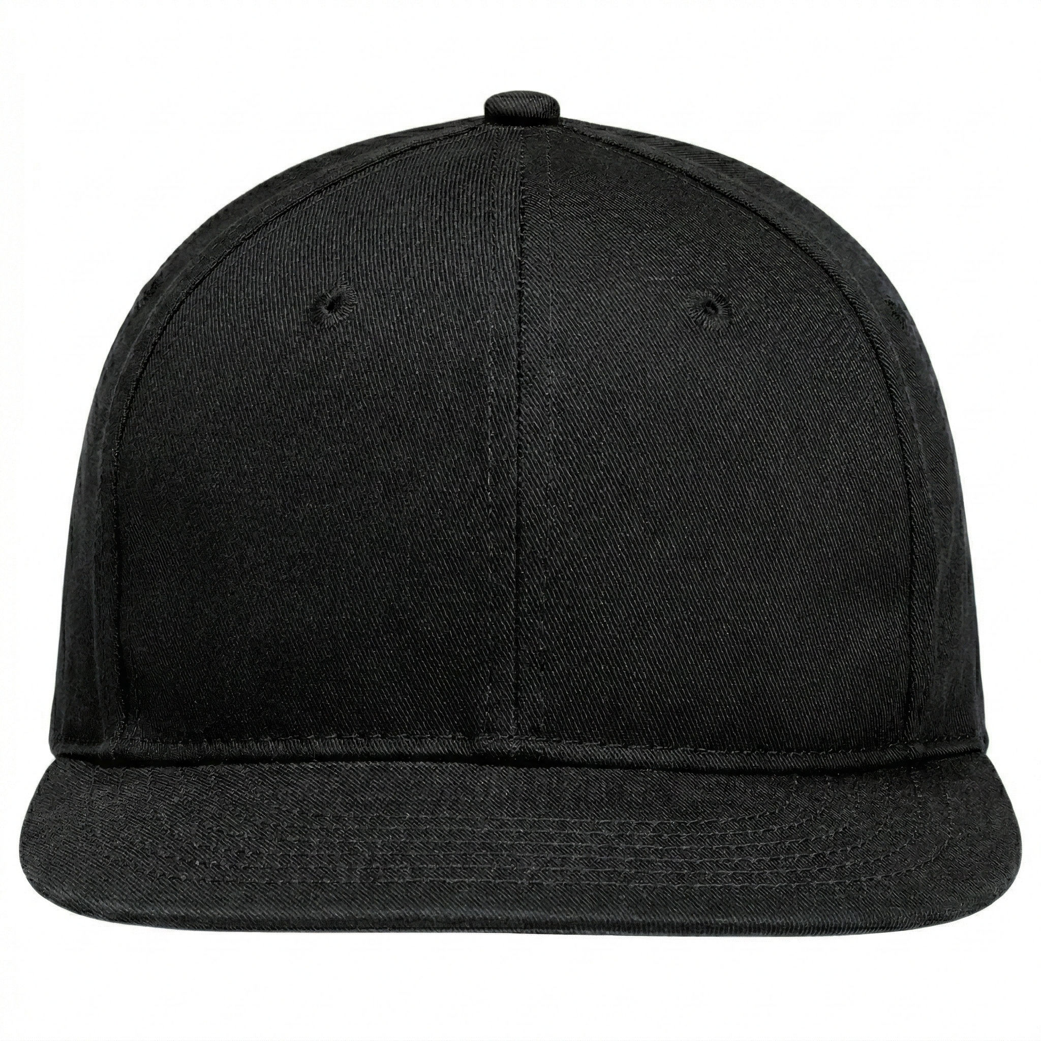 AJM Flat Peak Deluxe Chino Twill Cap in Black