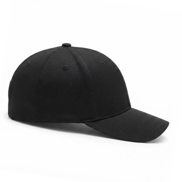 An image of a Custom AJM Heavyweight Brushed Cotton Drill Cap in Black!