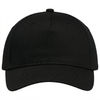 An image of a Custom AJM Polycotton 5 Panel Constructed Full Fit Five Cap in Black!