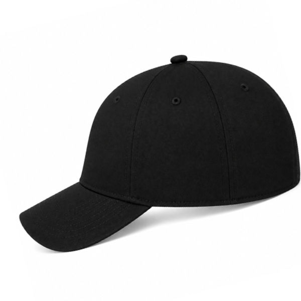An image of a Custom AJM Polycotton 5 Panel Constructed Full Fit Five Cap in Black!